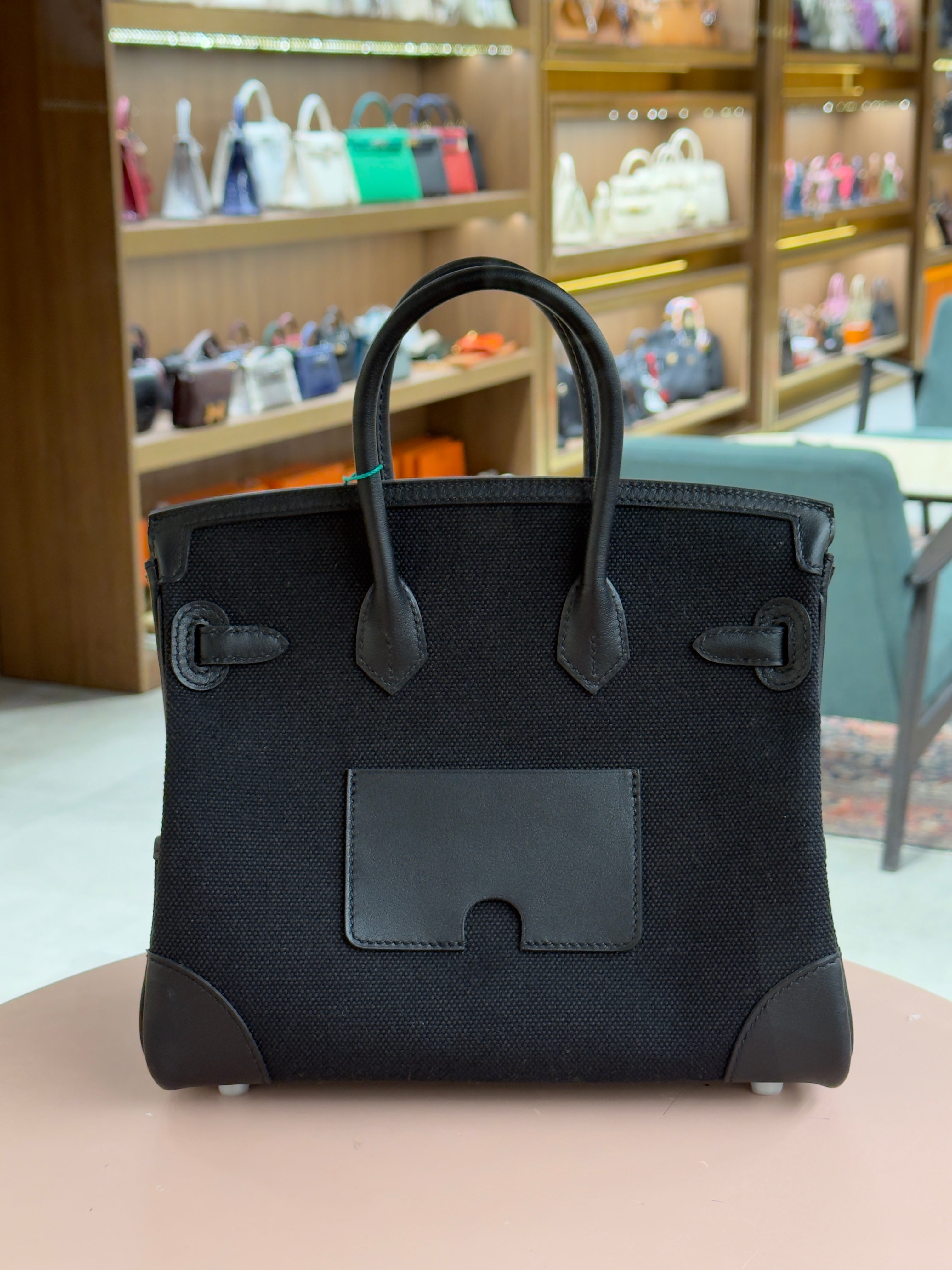 Hermes | Birkin (25) – Canvas – Black – Palladium Hardware