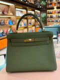 Hermes | Kelly (28) – Togo – Vert Cypress – Gold Hardware