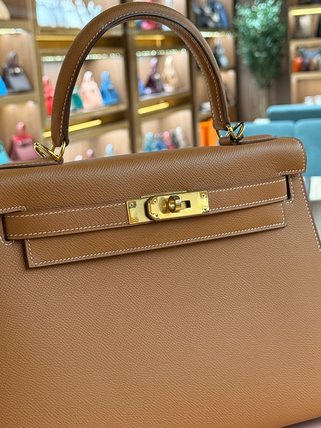 Hermes | Kelly (28) – Epsom – Gold – Gold Hardware