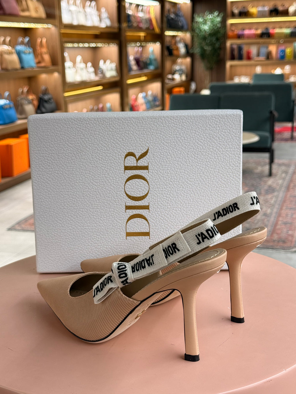 Dior | J'Adior Pump – Fabric – Beige – Black Hardware