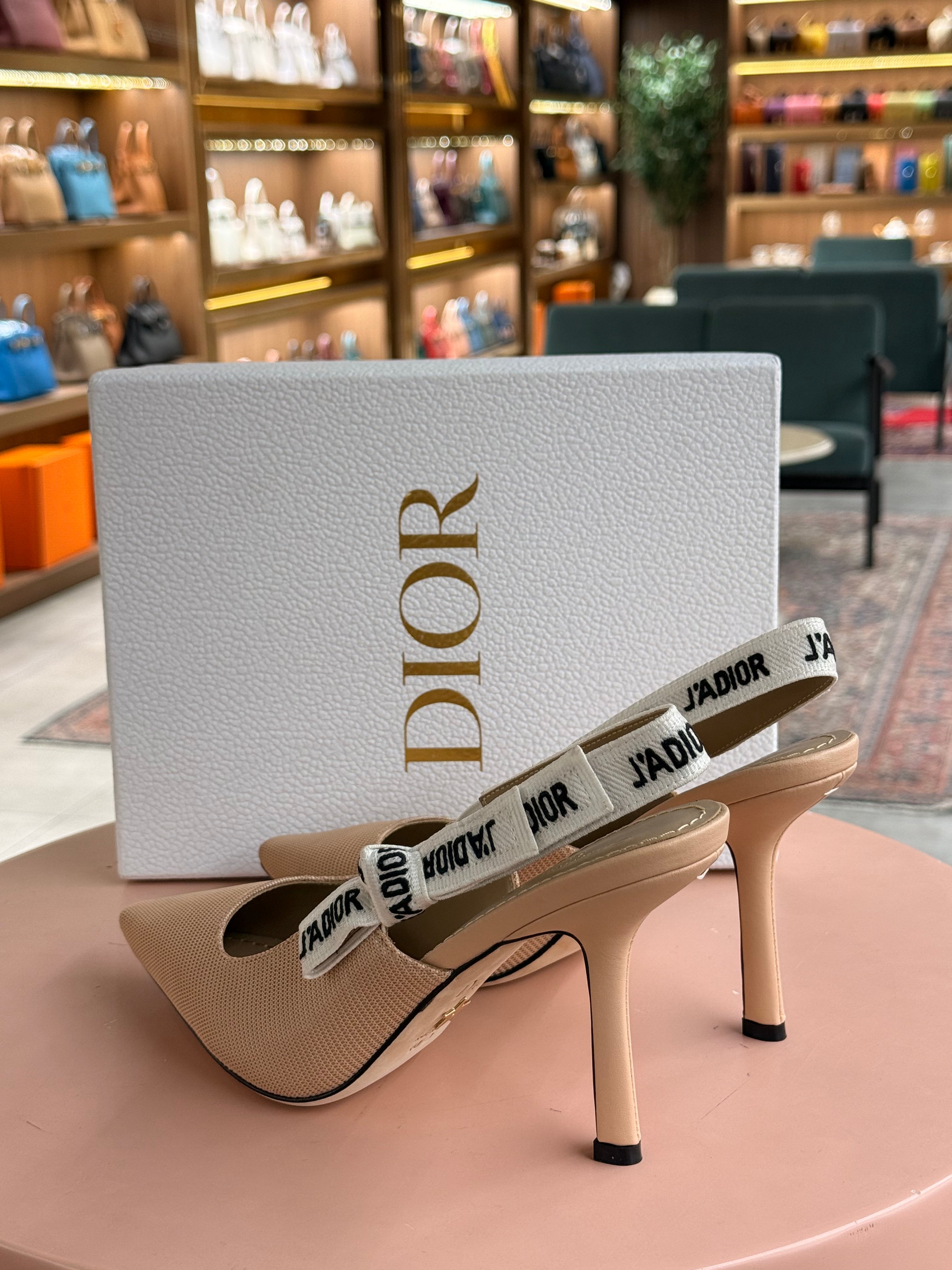Dior | J'Adior Pump – Fabric – Beige – Black Hardware
