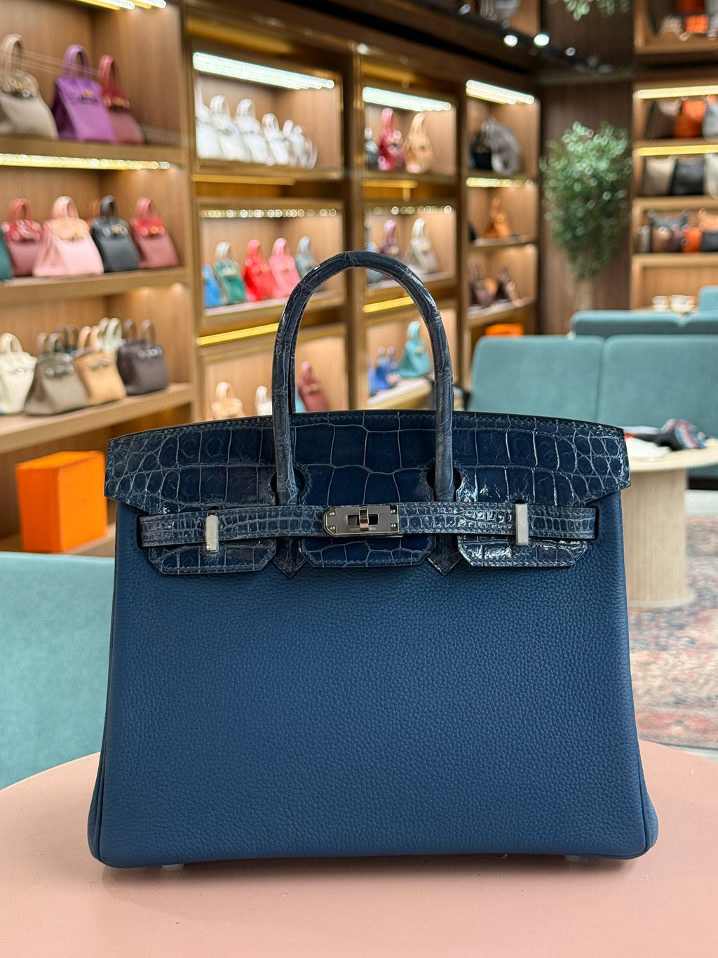 Hermes | Birkin Touch (25) – Togo – Bleu Nuit – Palladium Hardware