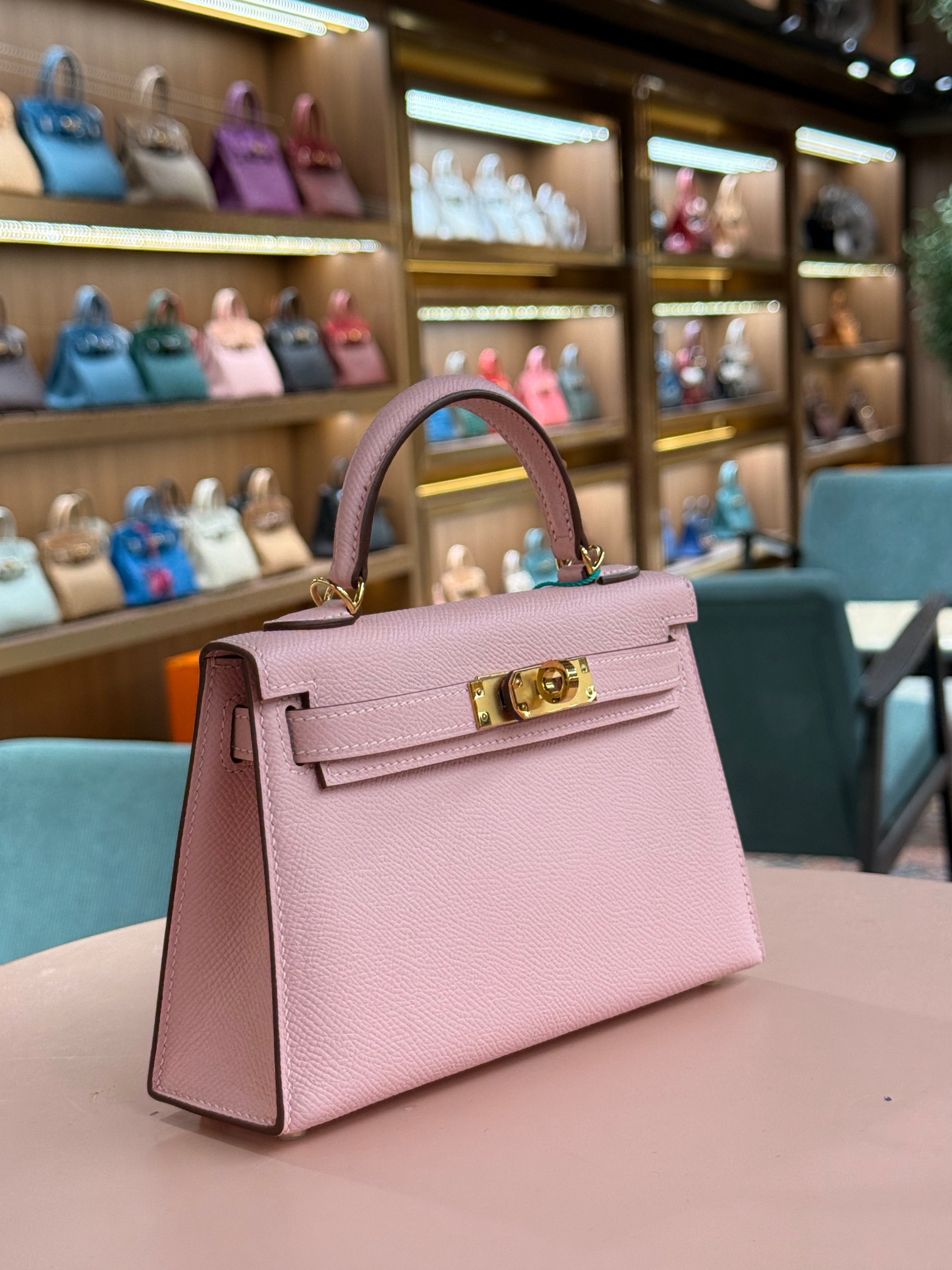 Hermes | Kelly (Mini) – Epsom – Rose Poudre – Gold Hardware