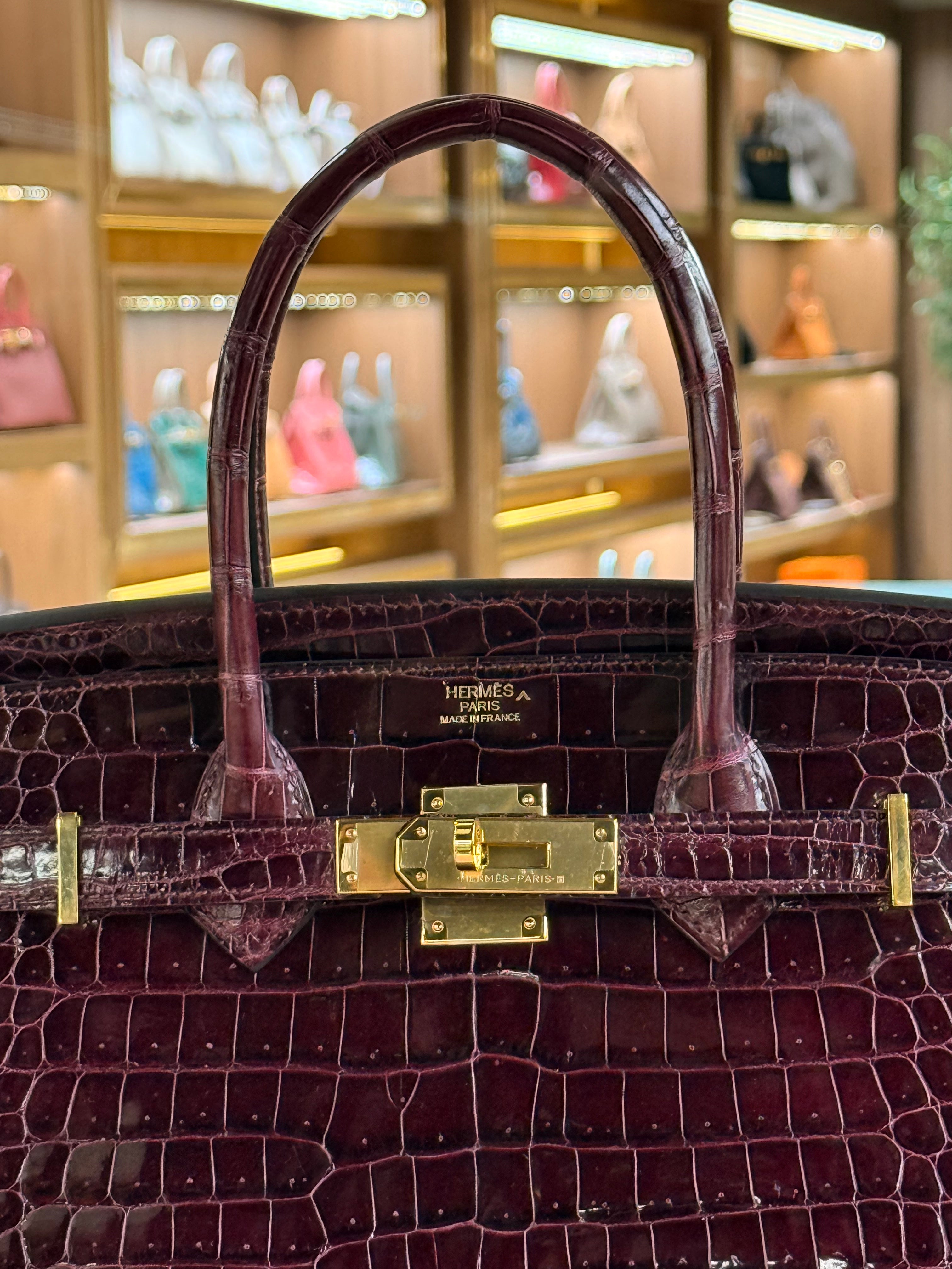 Hermes | Birkin (30) – Crocodile – Burgundy – Gold Hardware