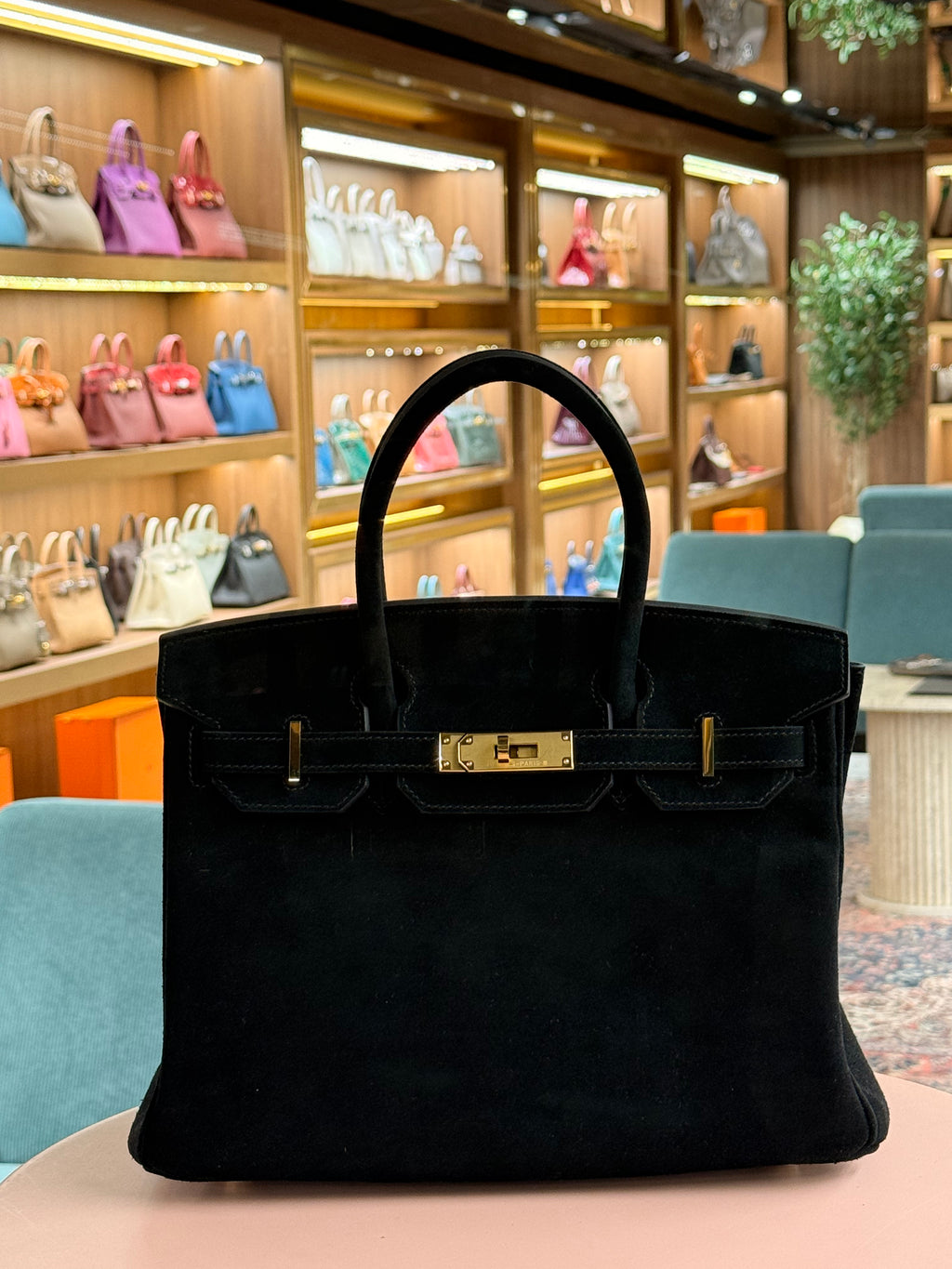Hermes | Birkin (30) – Suede – Black – Gold Hardware